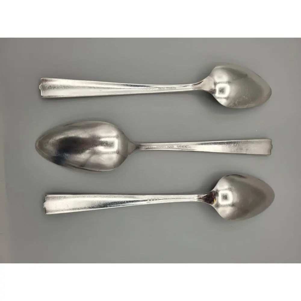 Antique Nobility Plate Caprice Serving Spoons Art Deco Floral Pattern